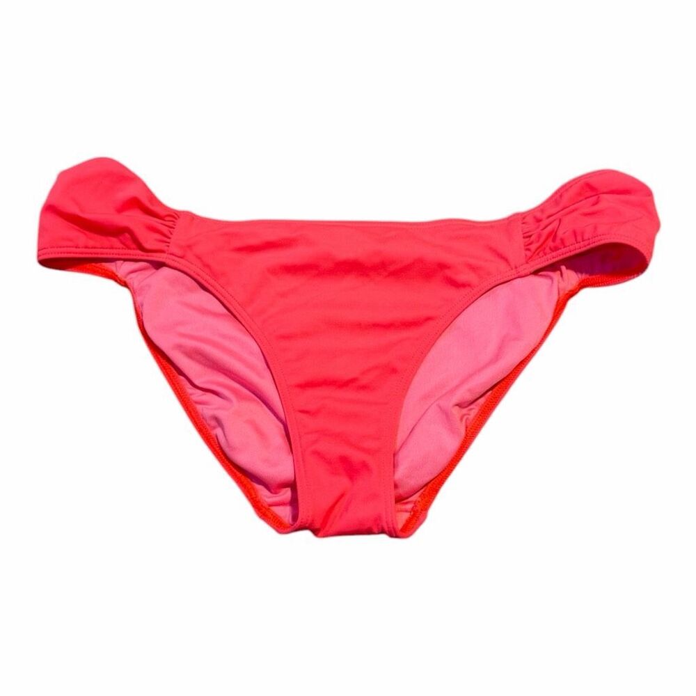 PINK VICTORIA’S SECRET Women’s Neon Pink Ruched Side Bikini Bottoms Size Small